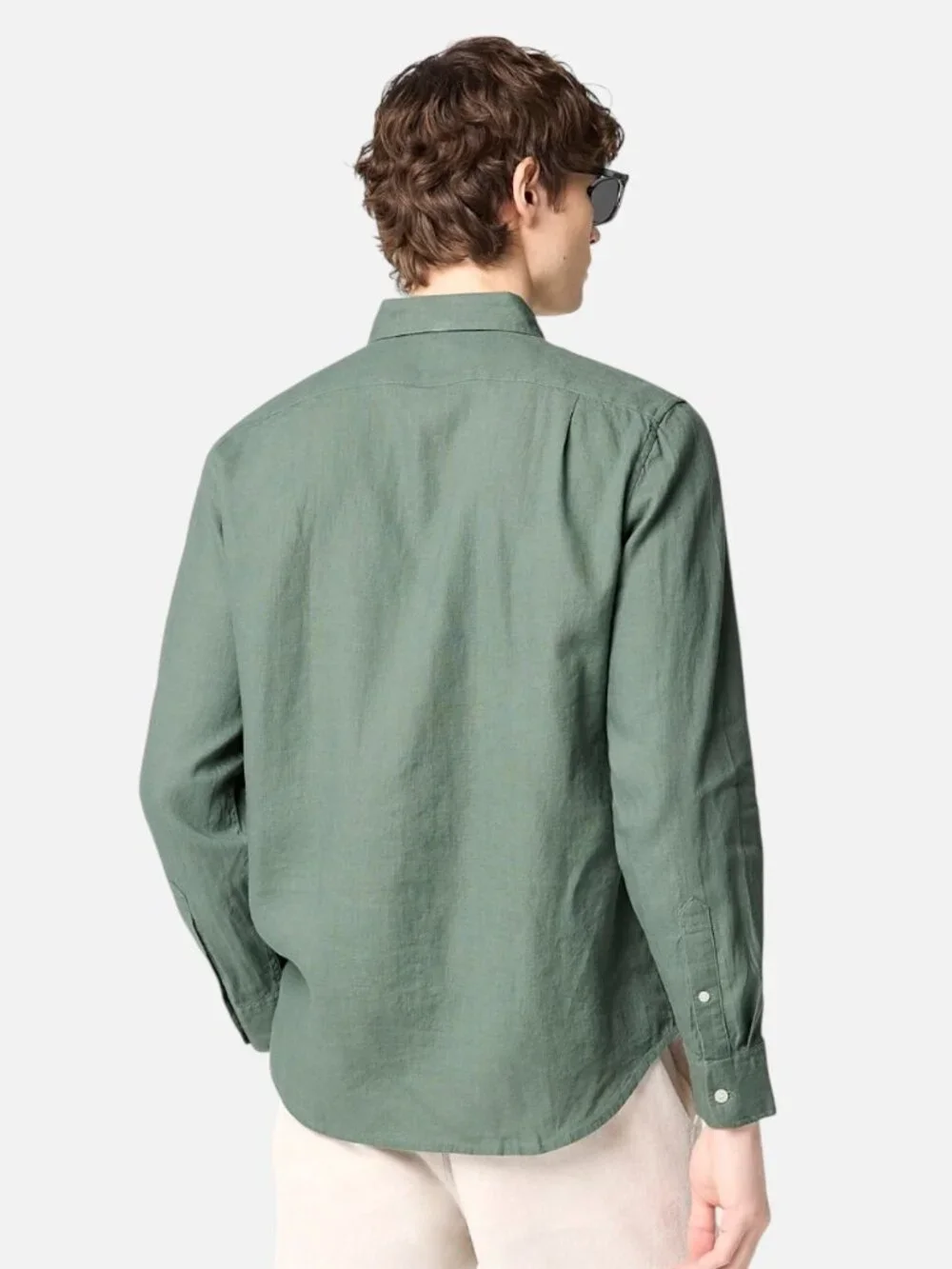 J. Crew Topiary sage green classic minimalist linen cotton button shirt XXL New